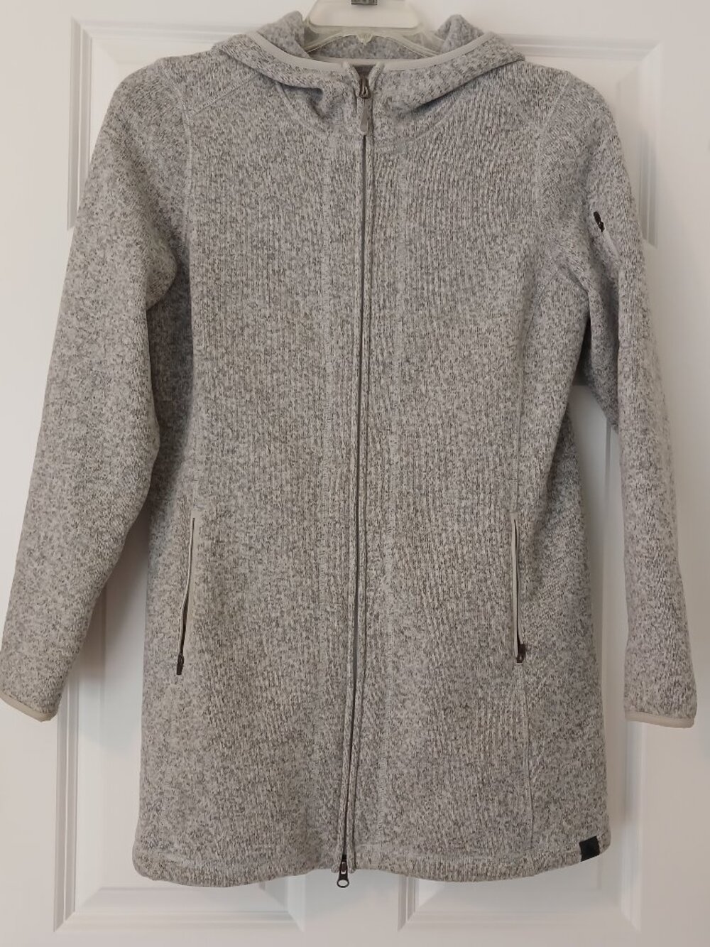L.L.Bean Sweater Fleece Jacket Coat Long Hoodie Zip Sweatshirt Pewter M